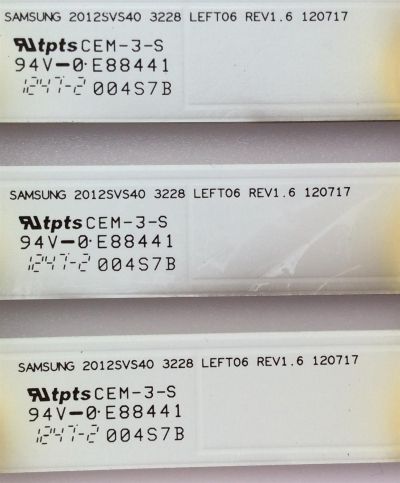 KIT DE LED PARA TV / SAMSUNG LTY400HF03-V / LTY400HF03-V DW03 / 2012SVS40 3228 LEFT06 REV1.6 / MODELO UN40EH6000FXZA TS02 - Imagen 2